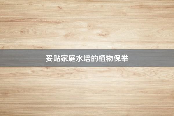 妥贴家庭水培的植物保举