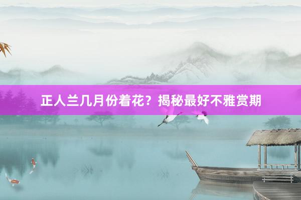 正人兰几月份着花？揭秘最好不雅赏期